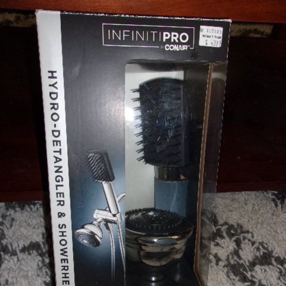 Hydro-Detangler and Showerhead Wall-Mount Showerhead with 5-Settings, Chrome